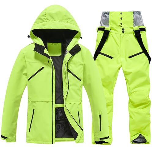 Sunnyuk Giacca da Sci Uomo Tuta Intera Montagna Salopette Impermeabili Elegante Completo da Sci da Neve da Snowboard Taglie Forti Curvy Invernale