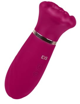 EIS, vibromasseur, vibromasseur doux à poser avec langue, 17 cm, étanche (IPX7), rechargeable, silicone sans danger pour la peau, 10 programmes de vibrations et de rotations