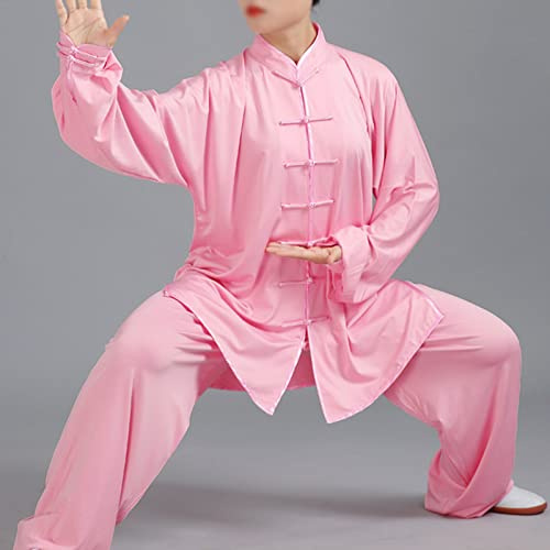 002,M,Mujer Tai Chi Ropa Seda De Leche Artes Marciales Wing Chun Kung Fu Uniforme Unisexo Manga Larga Traje De Entrenamiento De Competición Zen Meditación Uniforme