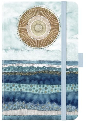 Premium Timer Small Golden Waves - Kalender 2026 - Korsch-Verlag - Taschenkalender A6 mit Stifthalter, Lesebändchen und Zetteltasche - eine Woche auf 2 Seiten - 9 cm x 14 cm