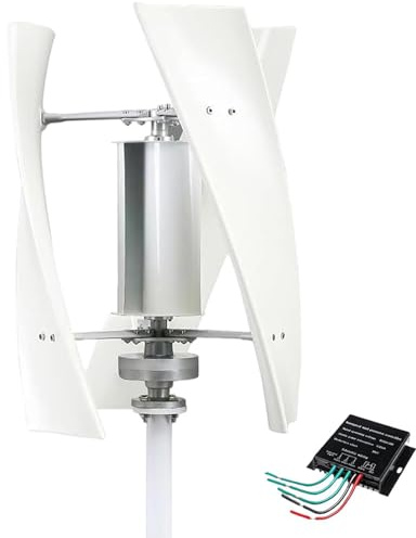 ZWJABYY 5000 W geräuschloser Windturbinensatz mit vertikaler Achse, 12 V, 24 V, 48 V, 220 V, Spiral-Windkraftgenerator mit 3-Blatt-Controller zur Stromerzeugung aus Wind und Solar,220V