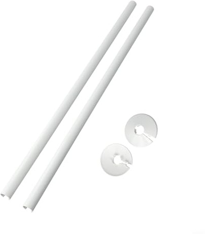 Yuanpgky Lot de 4 cache-tuyaux de radiateur et colliers de tuyau, tubes en plastique de 15 mm x 500 mm pour tuyaux en plastique cuivre (blanc)