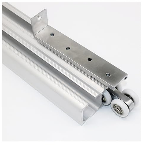 Kit di ricambio per binari per porte scorrevoli, per armadi, tasche, bifold e portici, hardware durevole con sistema a doppio binario, facile installazione