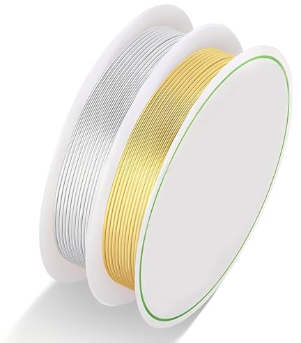 2 rollos de alambre de cobre para joyería, alambre de cobre para joyería, alambre de cobre desnudo de 0,2 mm para abalorios, para manualidades, fabricación de joyas DIY