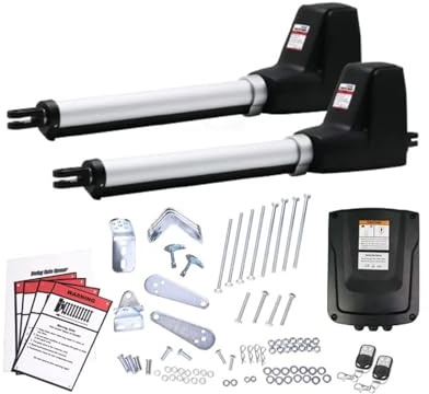 Kit para abrir puertas, Abridor de puerta batiente doble LM602/230V, 350kg por hoja con 2 controles remotos, operador automático alimentado CA