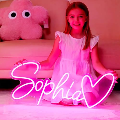 Custom Neon Sign Led Neon Light Signs - Personalized Gifts for Girls Boys Kids Bedroom Gaming Home Decor for Wall -Personalised Large LED Name Sign Wedding Party Bar Shop Christmas Birthday Gift