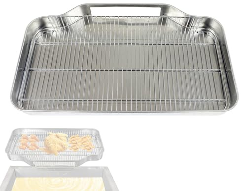 Bandeja de goteo de aceite con estante de refrigeración para horno, tostadora, accesorios de freidora