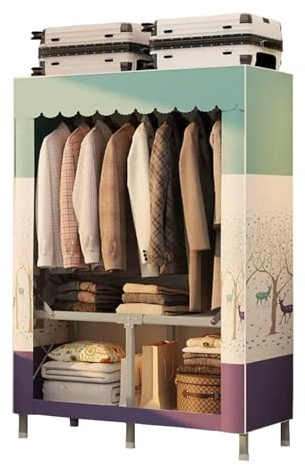 Vikbar tyggarderob, bärbar garderobsorganisatör, förvaring av kläder, enkel montering, platsbesparande design, perfekt för användning hemma och sovsal