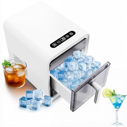 Macchina per il ghiaccio Nugget da banco, macchina del ghiaccio portatile autonettoyante, ghiaccio morbido a grani in 10 minuti, piccola e silenziosa per bar domestico, cucina, campeggio, bianca