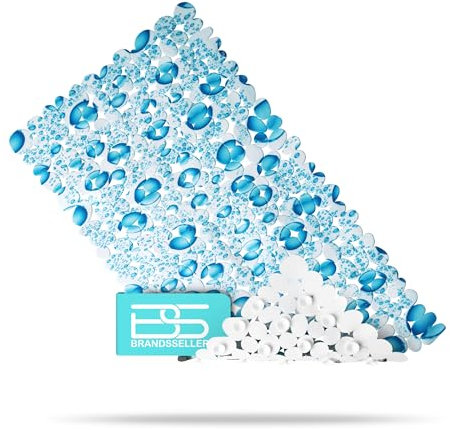 Brandsseller Inserto antiscivolo per vasca da bagno 70x36 cm – PVC con ventose, lavabile, antibatterico e antimuffa – base sicura per vasca – Disegno di Gocce