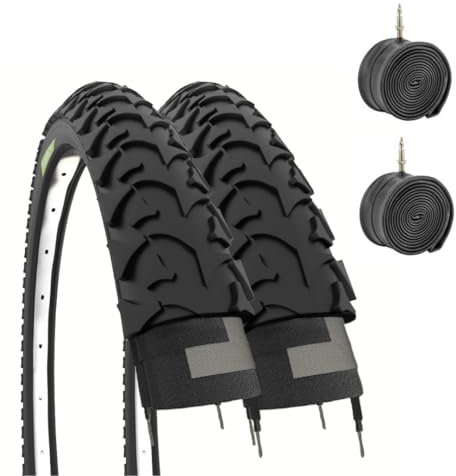 ECOVELO EBA14MBE 2 Neumáticos 14 x 1.75 + Habitaciones | Neumáticos 47-254 Tachados Neumáticos para Bicicleta de Montaña Niño