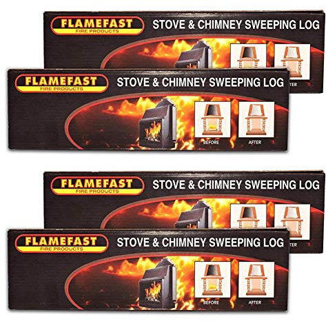Flamefast Stove & Chimney Sweeping Log Helps to Remove Creosote, Soot and Tar Deposits (4 x Logs)