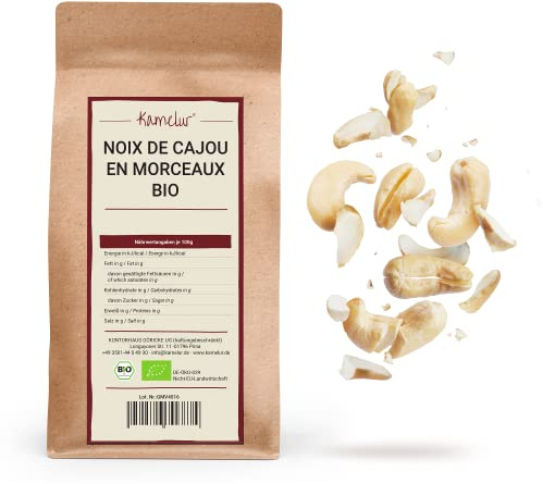 1kg di pezzi di anacardi BIO al naturale - chicchi di anacardi non trattati e senza additivi provenienti da agricoltura biologica certificata