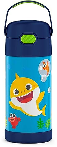 Thermos F4100BS6 FUNTAINER 12 Ounce Insulated-Beverage-Bottles, Stainless Steel, Baby Shark