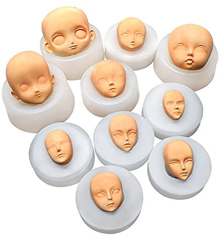 Cestony 10 stampi in silicone per il viso umano per torta fai da te fondente biscotto budino di zucchero cioccolato caramelle dure dessert candela decorazione cioccolato argilla polimerica