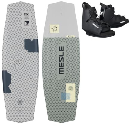 MESLE Wakeboard-Set Liberty 128 cm mit Duro Bindung, Package für Kinder/Jugendliche, Board für Anfänger und Fortgeschrittene, Körpergewicht 20 bis 50 kg, blau schwarz