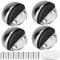 Floor Door Stoppers, 2 Pack Stainless Steel Door Stops Oval Floor Mounted with Screws and Self-Adhesive Pads- Sound Dampening Rubber Buffer, Durable for Home & Office Use