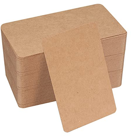150 Pcs Blank Kraft Cards Paper, Brown Flash Cards Blank, Business Message Cards, Craft Words Cards Paper for DIY Card Making, Learning, Memory, Note, Gift Tags - 3.46 x 2.04 inch/8.8x5.2 cm