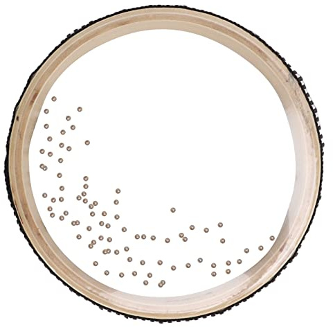 Tamburo Oceanico Portatile Piccolo da 6,1 Pollici - Tamburo a Mano con Perline a Onde e Conchiglia in Legno d'Acero - Strumento Musicale a Percussione per Bambini e Casa