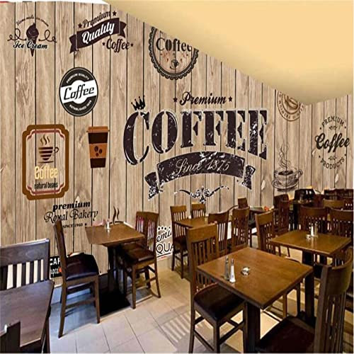 Papel Tapiz Texturizado De Tablones De Madera Para Cafetería, Cafetería, Decoración Industrial, Mural De Fondo, Papel Tapiz 3D-250Cmx175Cm
