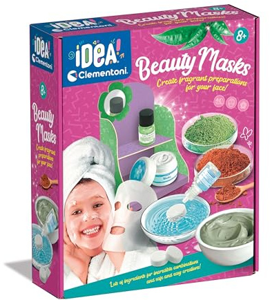 Clementoni- Idea Mask: Create Your Own Natural Beauty Science Kit for Girls, Laboratory Experiment Kit(8+ Years)