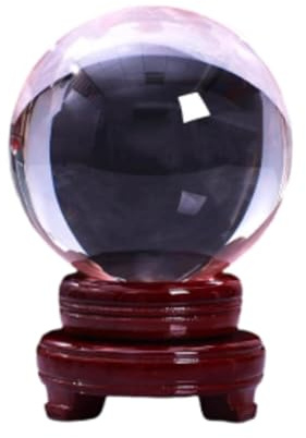 NIBHZ Gli Ornamenti della Sfera di Cristallo Bianca Trasparente Possono Ruotare La Sfera di Vetro Gialla Viola Polvere Blu Soggiorno Ufficio Decorazioni Fortuna,White-100mm