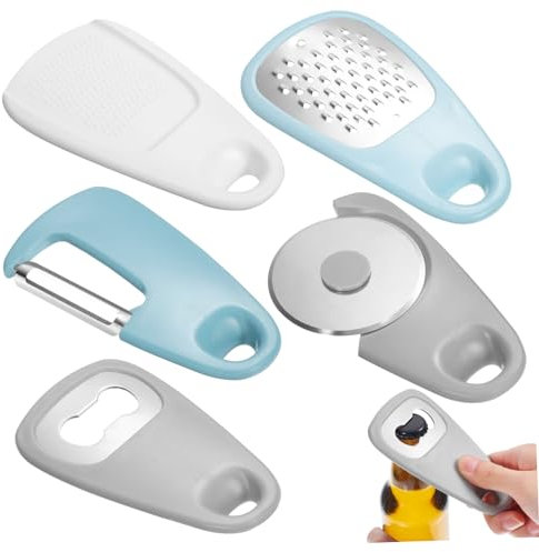 Amosfun Küchen Gadget Mit Gemüse Reibe Kartoffelschäler Butterreibe Pizzaschneider Flaschenöffner Und Lebensmittel Stampfer Für Kochen