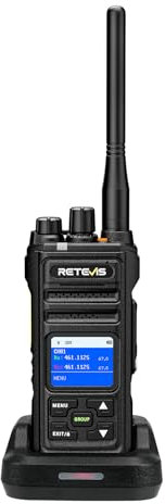 Retevis NR630S Walkie Talkie GroBe Reichweite, wasserdichte Funkgeräte Erwachsene IP67, 2800 mAh, KI-Rauschunterdrückung, Gruppenanruf, Professionelle Walkie-Talkies für Logistik (Schwarz, 1 Stück)