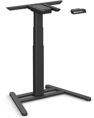 Worktrainer - OneLeg Höhenverstellbarer Schreibtisch - Elektrisches Gestell - Höhe 59-125 cm - Breite 75 cm - Schwarz - Mit Speicherfunktion