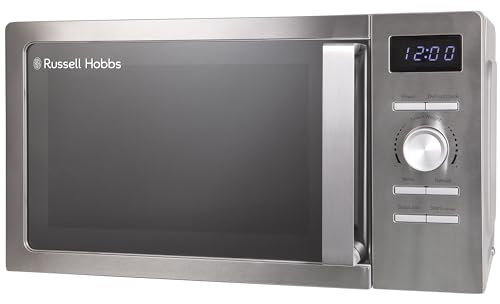 Russell Hobbs Stainless Steel Digital Microwave 20 Litre 800W Solo Digital with 5 Power Levels, Defrost Function & Easy Clean, 60 Minute Timer, 8 Auto-Cook Menus, RHMD828SS