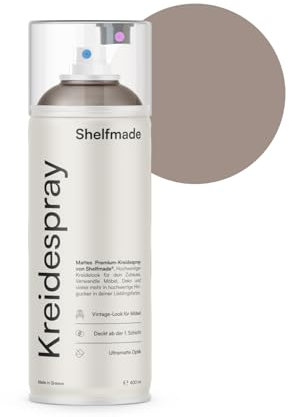 shelfmade Kreidespray braun - hochwertiges Kreidefarbe Spray in braun - matte chalk Sprayfarben - deckendes Chalk Spray (Coffee - Kaffeebraun)