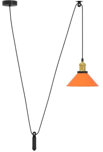 vidaXL Pendelleuchte Höhenverstellbar E27 Orange Glänzend Ø22cm Metall