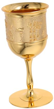 PAMINGONO Copa de Cáliz Vintage Europea de Aleación de Zinc, Dorada, con Tallo, Adecuado para Cenas Románticas y Celebraciones Festivas