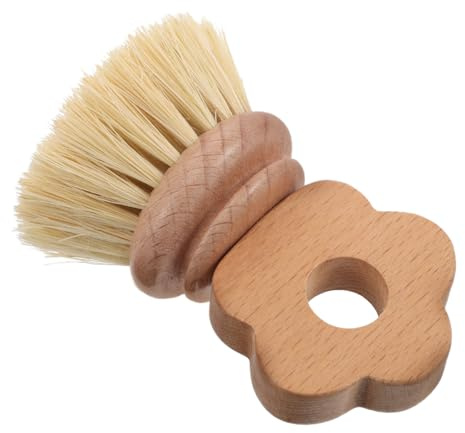 DEARMAMY Sturdy Wooden Pot Brush Sisal Bristles Kitchen Scrub Brush for Dish Cleaning for Washing up