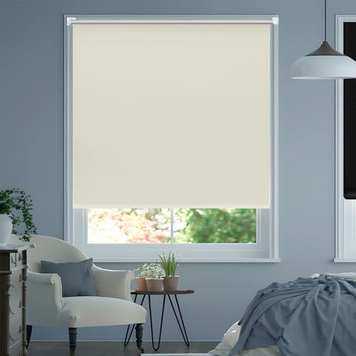 Tenda a Rullo Giorno e Notte Senza Fori 35 x 70 cm Blackout, Protezione Solare, Tenda a Rullo Oscurante Tutte Parti Montaggio Incluse per Tutte Le Stanze, Beige