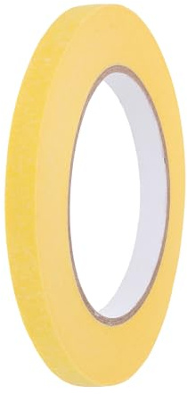 sourcing map 10mm x 50 Meters Colored Masking Tape for Art Yellow | Universal Crepe Paper Colorful Masking Painter Tape Drawing DIY Handcraft Labeling Sealing