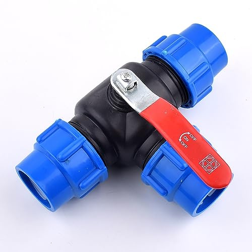 LRFNKCT valve,3 way valve, Ball valve,three-way ball,Three Way Valve T-shaped Compression Joint, 25mm/32mm/40mm/50mm Water Pipe Plastic Steel Core 3-Way Quick Connector PVC PE Fast Connection
