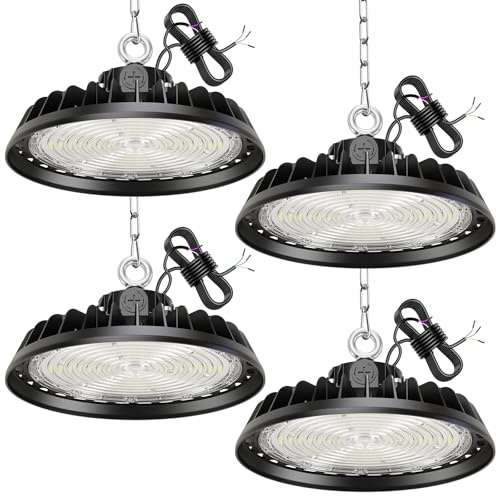 RUISUN UFO 200W LED High Bay Proyector Luz de Garaje 34000 LM Iluminación para Taller 4000K 120° IP65 Lámpara Industrial Regulable 120W/160W/200W para Plantas de Almacén de Construcción