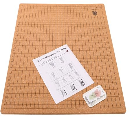 SAFIGLE Juego de Tablero de Corcho Suave para Macramé 11x15 Pulgadas 50 Alfileres T para Bloqueo de Tejido, Set de Herramientas para Principiantes en Tejido Artesanal y Pulseras