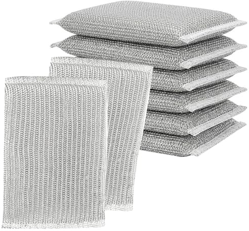 Kitchen Sponges, Dual-Sided Non-Scratch Scrubbers, 8 Pack | Heavy-duty scouring power, Highly absorbent foam, Suitable for dishes & pots, Durable design, Easy cleaning