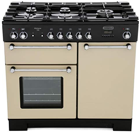 Rangemaster KCH100DFFCR/C Kitchener Cream with Chrome Trim 100cm Dual Fuel Range Cooker