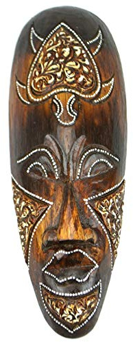Máscara de madera 30 cm – diseño de tortuga – Decoración Étnica Chic estilo africano.