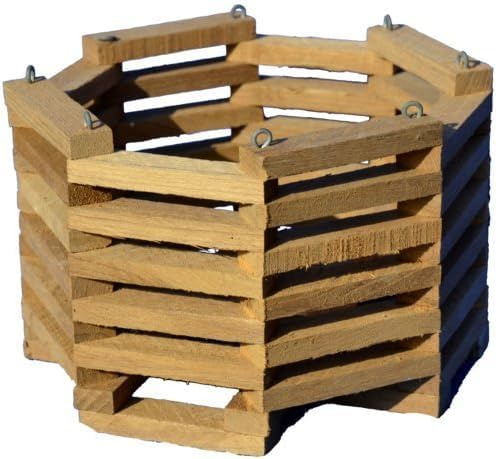 Cestino in teak per orchidee, 8 angoli, fatto a mano, 12,15, 18, 23,25 a scelta (cestino da 25)