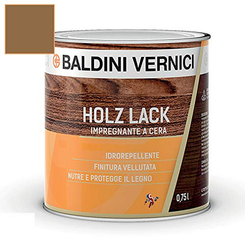 Baldini Vernici Impregnante a Cera Solvente per Legno Interno ed Esterno - 750 ml, 9 Colori (NOCE 705)