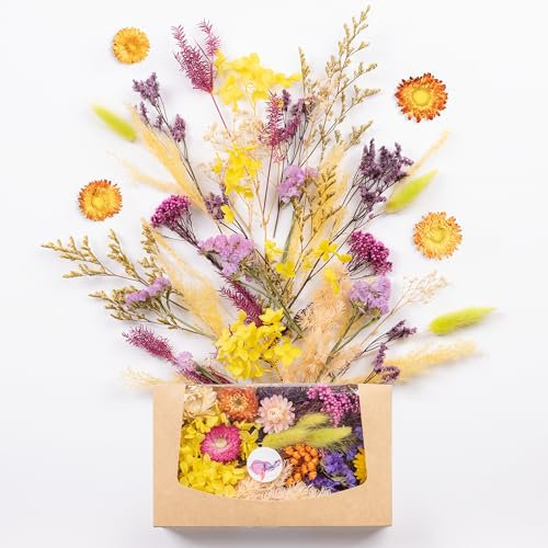 Kunstharz.Art Echte & natürliche getrocknete Blumen - Geschenk zum Muttertag & Ostern, Basteln mit Resin und Osterdekoration, Blüten und Trockenblumen Set, Gastgeschenk für Hochzeit (Mix Bunt)