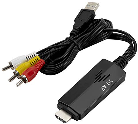 Bindpo Adaptador HDMI a AV, HDMI Macho a 3 Pines Macho Cable 480i 576i Video Converter para para computadora portátil para TV