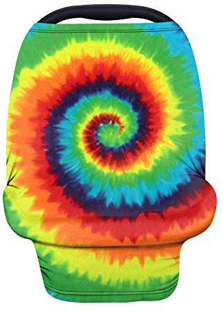 Coloranimal Bunter Regenbogen Tribal Ethno-Batik-Aufdruck, Baby-Autositzbezug, Überdachung, Auto-Innenausstattung, Schutz für Einkaufswagen/Hochstuhl/Kinderwagen