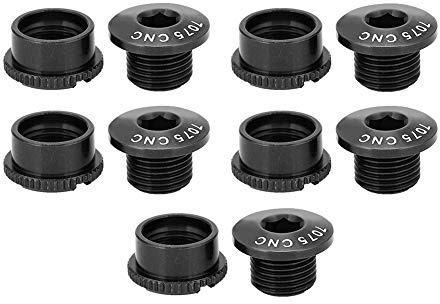 Cykel vevbultar, aluminiumlegering Vevcykel vevsatsbultar Cykelhjulskruvar Vevbultar och mutter för enkel tandplatta(Black)