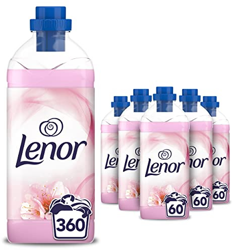 Lenor Fraîcheur Florale Adoucissant, 360 Lavages (1.38L x 6), Pour Une Fraîcheur Et Une Douceur Durables