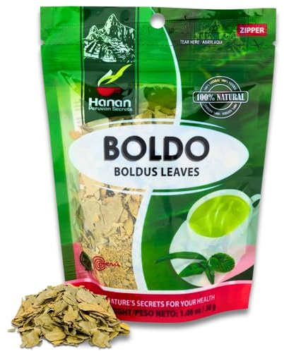 Hanan Boldus Loose Leaf Herbal Tea 1.1oz Boldo Leaves and Herbs Dried Peumus Boldus Plant Leaves From Peru